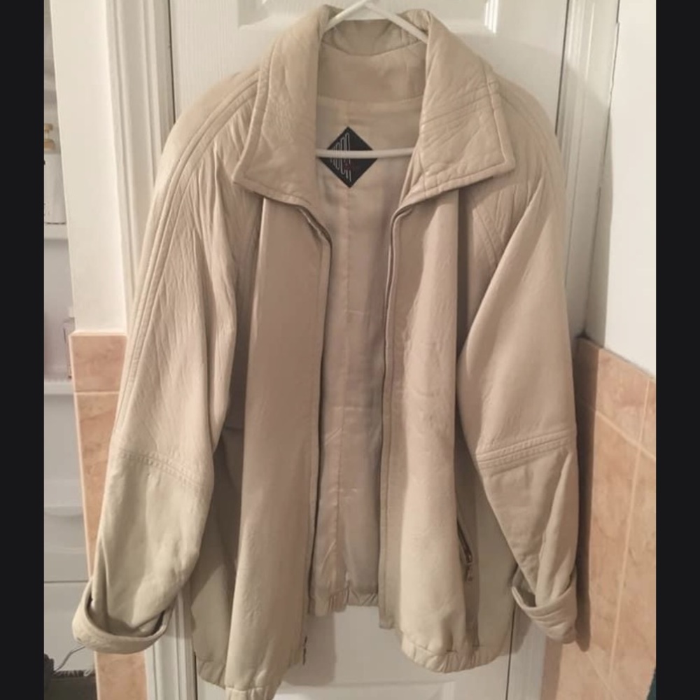 Tan leather jacket